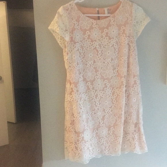 Dresses & Skirts - lace flowered blush dress, size small. 🌸